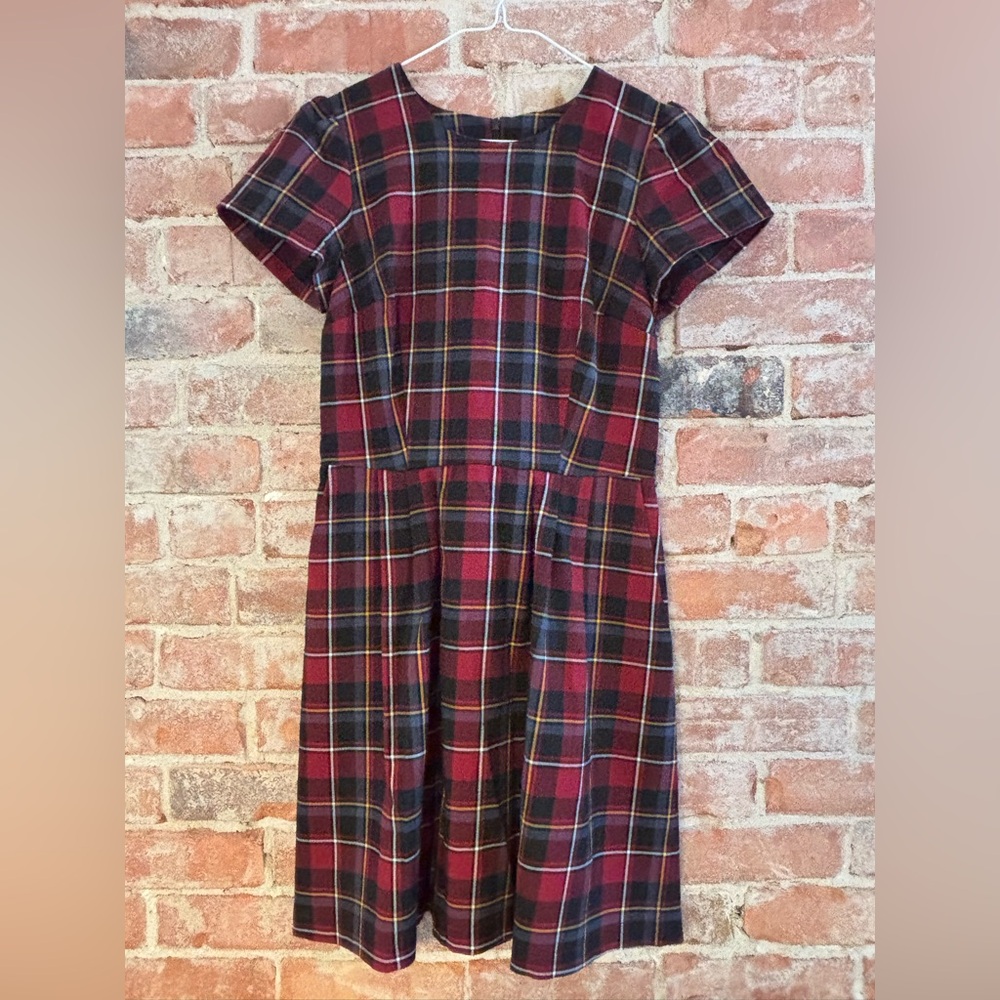 Elegant Plaid Dress - Red and Black